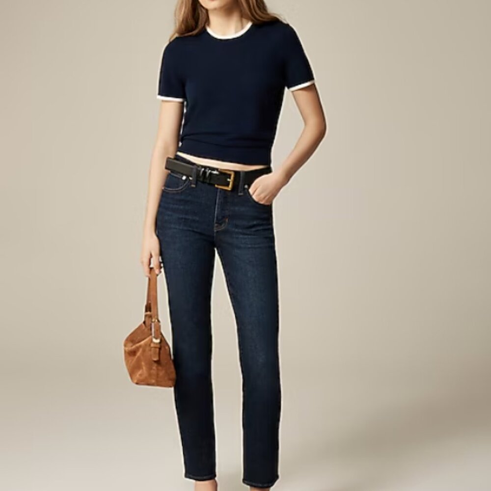 J Crew Slim Jean - dark blue cropped size 26 worn one